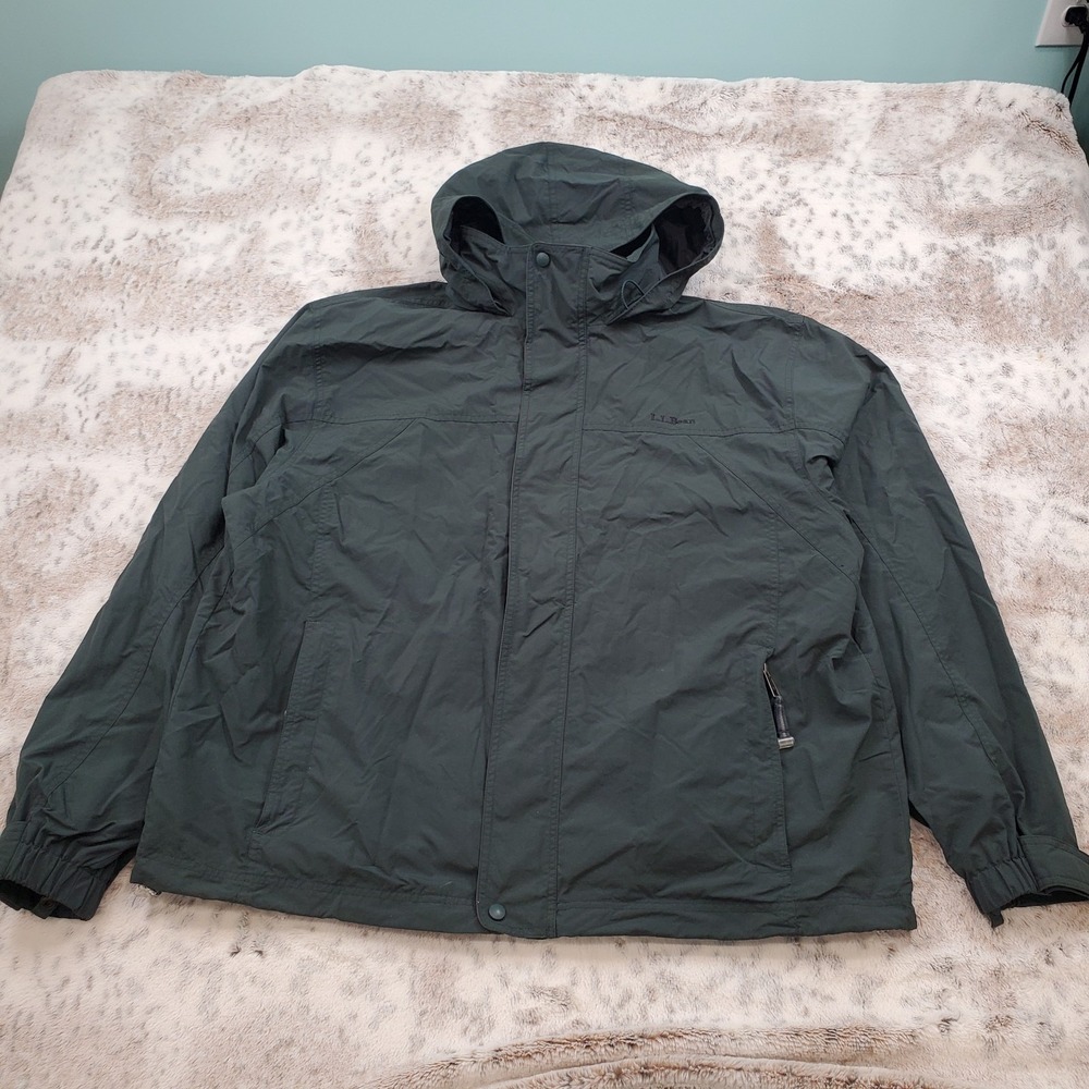 LL Bean Jacket Men's XXL Green Sweater Fleece 3 in 1 Water Resistant (No Fleece)